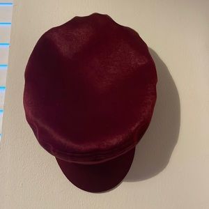 Fiddler Hat - Brixton hat - silk ruby red